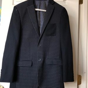 James Morgan blue and white polka dot kids blazer